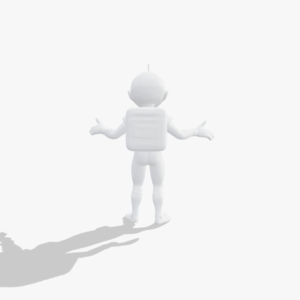 Green Alien Astronaut D Model with SciFi Space Suit and Big Eyes